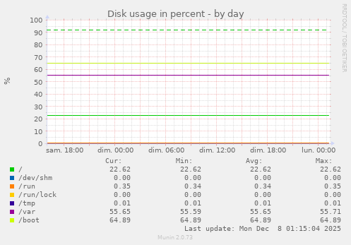 Disk usage in percent